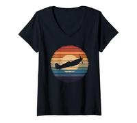 Femme WW2 Fighter Planes Tshirt B-17 P51 Mustang F4U Corsair T-Shirt avec Col en V