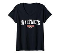 Femme WYCTMCTS Abréviation Athletic T-Shirt avec Col en V