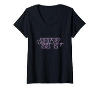 Femme Wyoming WY Lettres USA America T-Shirt avec Col en V