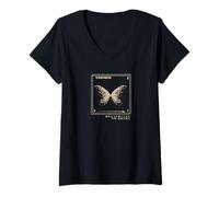 Femme X-Ray Butterfly Scan Futuriste Cyberpunk Techwear T-Shirt avec Col en V