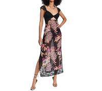 Femme Y2K Robe en dentelle florale Sans manches Bretelles spaghetti Encolure en V Dos nu Robe maxi dentelle Patchwork Robe transparente Sexy bodycon Cutout Robe Robe de soirée Club plage d'été