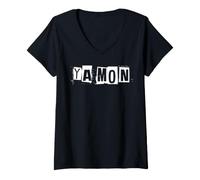 Femme Ya Mon (Jamaïcain) T-Shirt avec Col en V