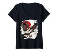 Femme Yata Pas de karasu T | Corbeau à Trois Pattes | mythologie T-Shirt avec Col en V