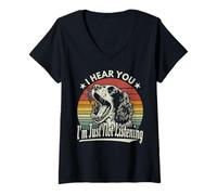 Femme Yawn English Springer Spaniel Je t'entends, Je n'écoute Pas T-Shirt avec Col en V