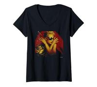 Femme Yazz Pop Singer The Only Way is Up par Simon Fowler T-Shirt avec Col en V