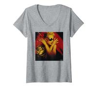 Femme Yazz The Only Way is Up Pop Singer par Simon Fowler T-Shirt avec Col en V