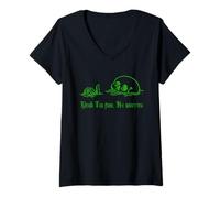 Femme Yeah I'm Fine, No Worries, Nowning Skull, Everything's Fine T-Shirt avec Col en V