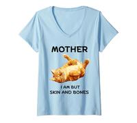 Femme Yellow Cat | Mother I Am But Skin and Bones T-Shirt avec Col en V