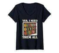 Femme Yes I Need Them All Disque de Golf pour Homme T-Shirt avec Col en V