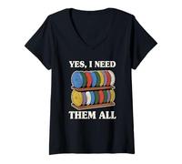 Femme Yes I Need Them All Disque de Golf pour Homme T-Shirt avec Col en V