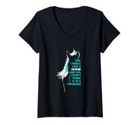 Femme Yes I Smell Like A Horse Rider T-Shirt avec Col en V