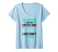 Femme Yes Officer I Saw The Speed Limit Racing Car T-Shirt avec Col en V