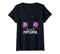 Femme Yes They're Natural Dungeon Gamer Dice Board Dragon Player T-Shirt avec Col en V