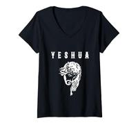 Femme Yeshua/Classic Yeshua Jésus/Police catholique Moderne T-Shirt avec Col en V