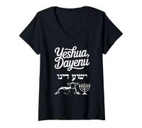 Femme Yeshua, Dayenu Pâque Cela aurait été suffisant T-Shirt avec Col en V