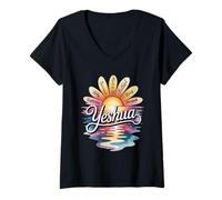 Femme Yeshua Juste Saint Sauveur Roi Messie Aleph & TAV T-Shirt avec Col en V