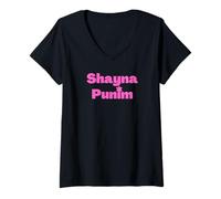 Femme Yiddish Shayna Punim Rose T-Shirt avec Col en V