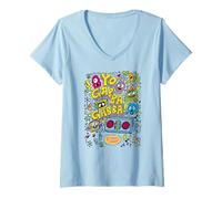 Femme Yo Gabba Gabba! Boombox and Characters Sketch TV Show T-Shirt avec Col en V