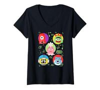 Femme Yo Gabba Gabba! Colorful Friends with Doodles TV Show T-Shirt avec Col en V