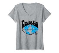Femme Yo Gabba Gabba! Global Logo with Silhouettes TV Show T-Shirt avec Col en V