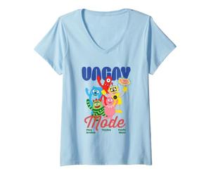 Femme Yo Gabba Gabba! Happy Vacay Mode T-Shirt avec Col en V