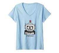 Femme Yo Gabba Gabba! Plex Robot Big Face T-Shirt avec Col en V