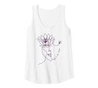 Femme Yoga Lineart avec Fleur de Lotus et First I Do Yoga Débardeur