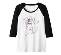 Femme Yoga Lineart avec Fleur de Lotus et First I Do Yoga Manche Raglan