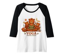 Femme Yoga Mama Bear Cadeau Amusant pour Mamans Mindfulness Wellness Manche Raglan