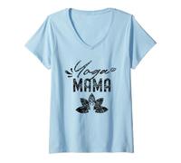 Femme Yoga Mama Hobby Mère Maman Maman Fête des Mères T-Shirt avec Col en V