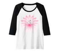 Femme Yoga Om Lotus White Manche Raglan