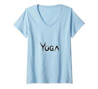 Femme Yoga Stretch/Power Yoga Pose/Yoga Nidra Meditation Yoga T-Shirt avec Col en V