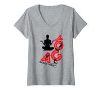 Femme Yoga T-Shirt avec Col en V