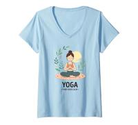 Femme Yoga Trouvez Votre Calme T-Shirt avec Col en V