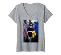 Femme Yoko ONO Chanteur et Artiste par Michael Grecco T-Shirt avec Col en V