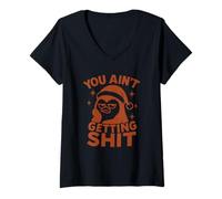Femme You Ain’t Getting Shit - Design Noël Drôle Père Manchot T-Shirt avec Col en V