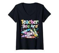 Femme You are Chosen Crayons précieux Verse de la Bible Professeur de Foi T-Shirt avec Col en V
