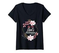 Femme You are God's Masterpiece Ephesians 2:10 Prayer Verse Bible T-Shirt avec Col en V