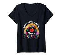Femme You are More Than A Test Score Teacher Day School T-Shirt avec Col en V