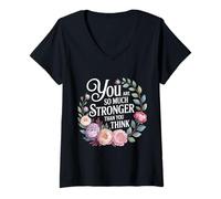 Femme You are So Much Stronger Than You Think Strength Pride - T-Shirt avec Col en V