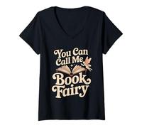 Femme You Can Call Me Book Fairy Lire un passe-temps magique ---- T-Shirt avec Col en V