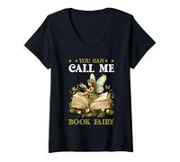 Femme You Can Call Me Book Fairy Lire un passe-temps magique T-Shirt avec Col en V