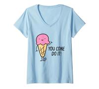 Femme You Cone Do It Ice Cream T-Shirt avec Col en V