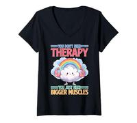 Femme You Don't Need Therapy You Just Need Bigger Muscles T-Shirt avec Col en V