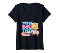 Femme You Got This Don't Stress Rock The Test Day T-Shirt avec Col en V