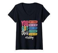 Femme You Got This Don't Stress Rock The Test Day T-Shirt avec Col en V