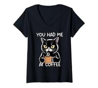 Femme You Had Me At Coffee T-Shirt avec Col en V