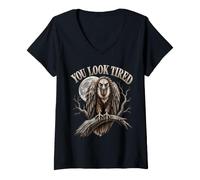 Femme You Look Tired Vulture Dark Humor T-Shirt avec Col en V