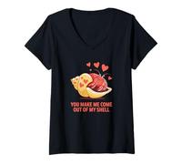 Femme You Make Me Come Out of My Shell Ermite Crab Love T-Shirt avec Col en V
