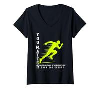 Femme You Matter Then You Energy Science Runner Design T-Shirt avec Col en V